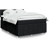 vidaXL Krevet s oprugama i madracem crni 160x200 cm od tkanine | shoptok.hr