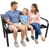  Vrtna metalna klupa s naslonom 120 cm - crna | shoptok.hr