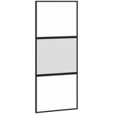  Klizna vrata crna 90 x 205 cm od kaljenog stakla i aluminija | shoptok.hr