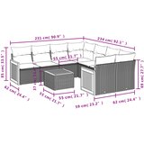  9-dijelni set vrtnih sofa od poliratana s jastucima sivi | shoptok.hr