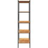 Police s 5 razina crne i boja hrasta 80 x 40 x 163 cm | shoptok.hr