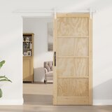  Klizna vrata Prirodna i bijela 86 x 198,5 cm Masivna borovina | shoptok.hr