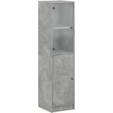 Maison Chic Visoka omara - Predalnik - Komoda s steklenimi vrati betonsko siva 35x37x142 cm, (21721658) | Shoptok.si