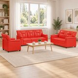  Set sofe 3 pcs Crvena Umjetna koža | shoptok.hr
