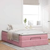 vidaXL Okvir za krevet s madraca ružičasti 120 x 190 cm baršunasti | shoptok.hr