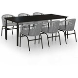  7-dijelni vrtni blagovaonski set sivi Siva Dužina stola 200 cm | shoptok.hr