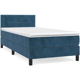 Box spring postelja z vzmetnico temno modra 90x200 cm žamet, (20900360) | Shoptok.si