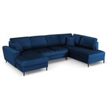 Cosmopolitan Design Plava baršunasti sklopiva/s prostorom za odlaganje kutna garnitura (s desnim kutom/u obliku slova "U") Kyoto – | shoptok.hr