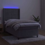  Box spring s madracem LED svjetlosivi 90x190 cm baršun | shoptok.hr
