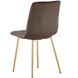 Libra stolica - tamnosmeđi baršun / zlatne noge x 1 | shoptok.hr