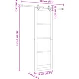  Klizna vrata s opremom 78x232 cm čvrsto borovo drvo | shoptok.hr