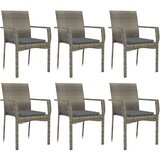  7-dijelni vrtni blagovaonski set sivi od poliratana | shoptok.hr