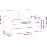  Dvosjed od tkanine krem 120 cm od umjetne kože | shoptok.hr