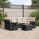  7-dijelni set vrtnih sofa od poliratana s jastucima crni Crna | Shoptok.si