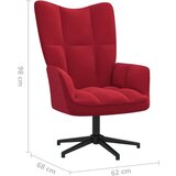  Stol za sproščanje vinsko rdeč žamet, (20957444) | Shoptok.si