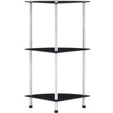 vidaXL Police s 3 razine crne 30 x 30 x 67 cm od kaljenog stakla | shoptok.hr