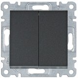 HAGER Prekidač izmjenični 10A 2S Lumina WL0053 crni Cijene