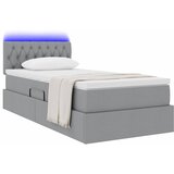  LED krevet za pohranu s madracem Svjetlosiva 90 x 190 cm | shoptok.hr