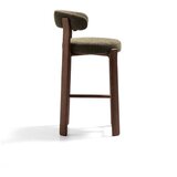 Kave Home Zelen/v temni naravni barvi barski stol iz masivnega jesena (višina sedeža 75 cm) Granite – | Shoptok.si