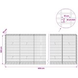  Gabion s žicom debljine 3,5 mm i mrežom 5x10 cm 450x30x100 cm | shoptok.hr
