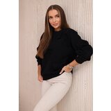 Kesi Insulated cotton sweatshirt with decorative bows black | Shoptok.si