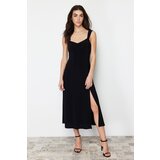 Trendyol Black Sweetheart Neckline Gathered Strap Knitted Midi Dress Cijene