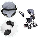 ECO TOYS tricikl s okretnim sjedalom 360 s bijelom konstrukcijom i košaricom, siva | shoptok.hr