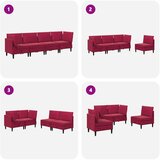  Set namještaja za dnevni boravak 4 pcs Vinska crvena Baršun | shoptok.hr