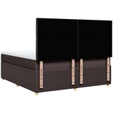 vidaXL Krevet s oprugama i madracem tamnosmeđi 200x200 cm od tkanine | shoptok.hr