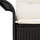 vidaXL Dvostruka vrtna sofa s pohranom i jastučićima Crna poli ratan | shoptok.hr
