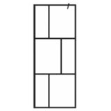 Pregrada za tuširanje od kaljenog stakla crna 80 x 195 cm | shoptok.hr