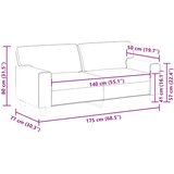  Dvosjed od tkanine cappuccina 140 cm od umjetne kože | shoptok.hr