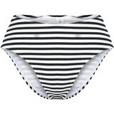 Trendyol Black and White Striped Textured High Waist High Leg Hipster Bikini Bottoms | Shoptok.si