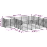  Kavez za pse crni 12,1 m² čelični | shoptok.hr