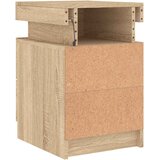  Noćni ormarići s LED svjetlima 2 kom boja hrasta 35x39x55 cm | shoptok.hr