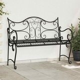  Vrtna klupa 2-Broj sjedala 114 x 56,5 x 90 cm Čelik Crna | shoptok.hr
