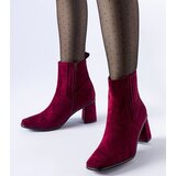 Gemre Burgundy ankle boots with a square toe Pastina | Shoptok.si