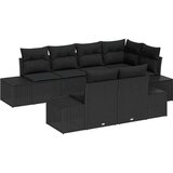  Sjedeća garnitura za vrt 7 kom. Crna poliratan 184 x 62 x 85 cm | shoptok.hr