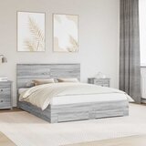  Krevetna konstrukcija s ladicama Siva Sonoma 160 x 200 cm | shoptok.hr
