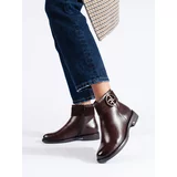 W. POTOCKI Brown low boots with flat heels Potocki