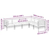 vidaXL 6-dijelni set vrtnih sofa od duglazije i jelovine s jastucima | shoptok.hr