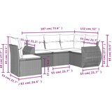  5-dijelni vrtni set sofa s jastucima bež od poliratana | shoptok.hr
