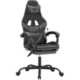  Igraća stolica od umjetne kože s osloncem za noge Crna i siva | shoptok.hr