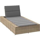 vidaXL Ležalnik s plavajočo blazino Beige poli ratan | Shoptok.si
