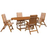  Set za blagovanje u vrtu od 5 dijelova Prirodna | shoptok.hr