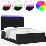  Otomanski krevet s madracem i LED crni 140x190 cm tkanine | shoptok.hr