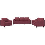  3-dijelni set sofa s jastucima crvena boja vina od tkanine | shoptok.hr
