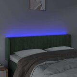 LED posteljno vzglavje temno zeleno 147x16x78/88 cm žamet | Shoptok.si