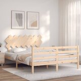 Maison Chic Posteljni okvir - Dvoposteljna postelja - Zakonska postelja z vzglavjem 140x190 cm trden les-J15559, (21763094) | Shoptok.si