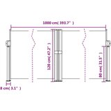 Uvlačiva bočna tenda 120 x 1000 cm antracit | shoptok.hr